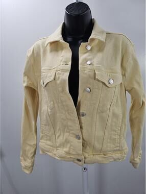 Rails Light Yellow Denim Jacket with Silver Buttons